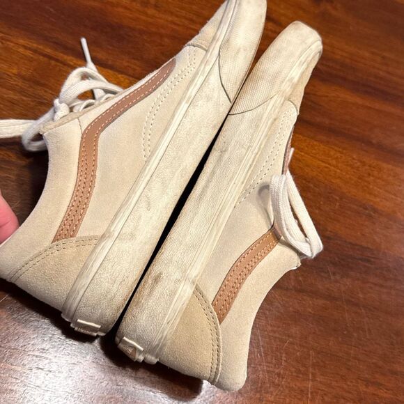 Vans Old Skool Canvas Suede Lace Up Sneakers Shoes Women’s US 7.5 Men’s 6 Tan - Picture 4 of 7